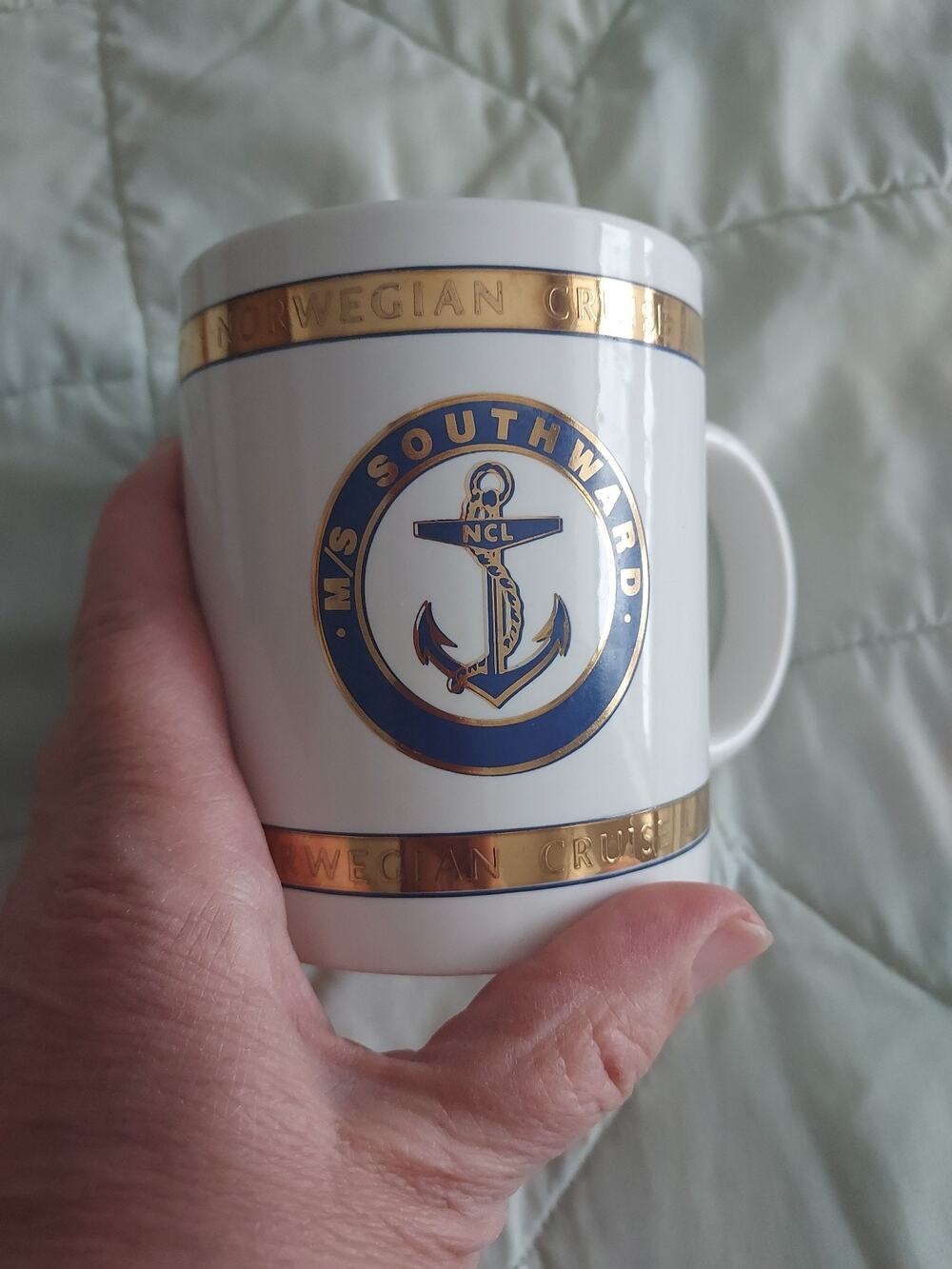 Vintage Norwegian Cruise Line M/S Southward Gold stripes EUC